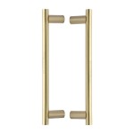 M Marcus Heritage Brass Back to Back Door Pull Handle 19mm Round Bar Design 336mm length